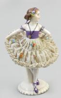 Schwarza balerina figura, jelzett, sérült, m: 15 cm