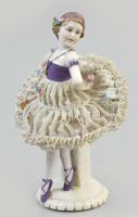 Schwarza balerina figura, jelzett, sérült, m: 15 cm