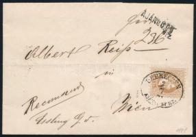 1871 15kr ajánlott levélen / on registered cover "DEBRECZEN / AJÁNLOTT SZ." - Wien