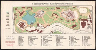 cca 1925 A székesfővárosi állatkert helyszínrajza jelmagyarázatokkal, jó állapotban, 16×31 cm