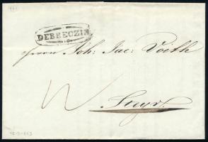 1843 Portós levél "DEBRECZIN", 1843 Unpaid cover "DEBRECZIN"