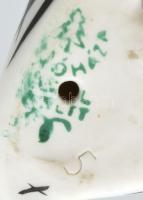 Hollóházi art deco macska, tervező: Torma Istvánné, kézzel festett, jelzett, hibátlan, m: 8 cm