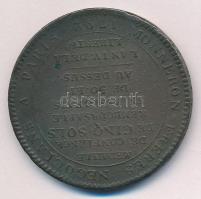 Franciaország 1792. 5S bronz "Alkotmány", kiadó: Monneron fivérek, Párizs T:VF patina
Fra...