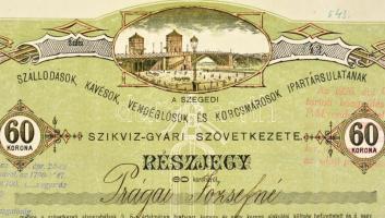 Szeged 1920. "Szegedi Szállodások, Kávésok, Vendéglősök és Korcsmárosok Ipartársulatának Szikvi...