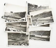 1960 Róma, az olimpia megnyitóünnepségéről készült (amatőr) felvételek, 8 db fotó, hátoldalukon albumba ragasztás nyomaival, 9x6 cm körül