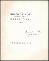 1957 Borsos Miklós kiállítási katalógus, a művész autográf aláírásával