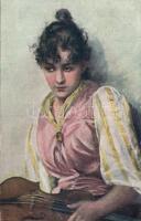 Gipsy girl with violin