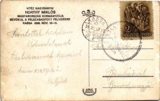 1938 Kassa, Kosice; bevonulás, Horthy Miklós és felesége Purgly Magdolna, Kemény Gy. üzlete, "É...