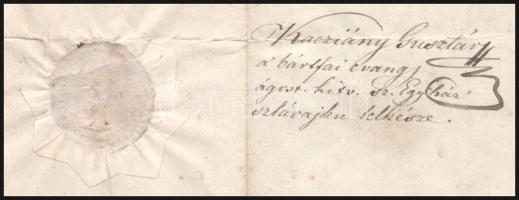 1854 Bártfa, kivonat az evang. ágostai hitv. szlávajkú Anyaszentegyház anyakönyvéből, Kacziány Guszt...