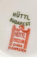 Hüttl csésze. Aranyozott és dombormintás díszítéssel, jelzett, kis kopással, m: 5 cm