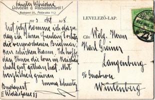 1913 Budapest II. Üdvözlet a Rózsadombról, Áldás utca 11. (Kodály Zoltán otthona) (EK)