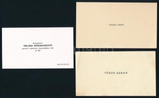 9 db régi és újabb névjegykártya