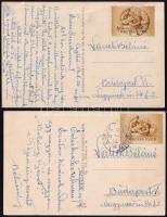 1954 Vanek Béla bűvész 2 db autográf levele feleségének vidéki turnéjáról