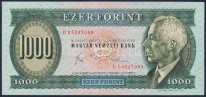 1983. 1000Ft "D" T:II+ Csak egyszer hajtva!
