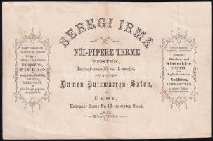 1896 Seregi Irma női piperekereskedő kétoldalas számlája, kitöltve, aláírva