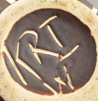 Anton Piesche, 1970 körül: 2 darab barna váza, futó fehér vonal mintázatokkal, jelzett, hibátlan: m:...