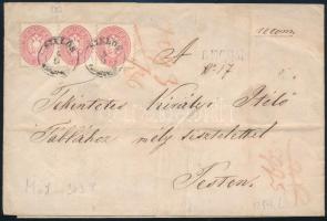 ~1864 5kr pár + 5kr ajánlott levélen "SIKLÓS" - Pest