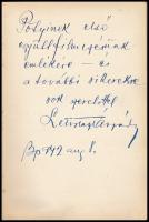 1942-1949 "Pötyike" (egy helyen Beának nevezi a beírás: Goll Bea?) névre szóló emlékkönyv,...