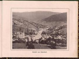 cca 1895 Oravicza-Marilla és környéke (Erdély), egészvászon kötéses szecessziós képes leporelló füze...