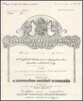 1917 Ezüst katonai érdemérem a katonai érdemkereszt szalagján a kardokkal adományozó oklevél, fejléc...