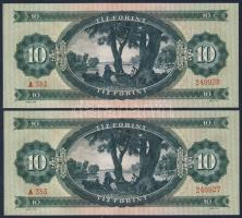 1949. 10Ft (2x) egymásutáni sorszámmal T:I
