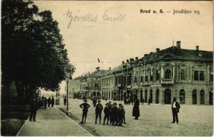 1917 Bród, Nagyrév, Slavonski Brod, Brod na Savi; Jelacicev trg / Jellasics tér / square (EK)