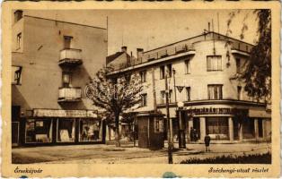 1942 Érsekújvár, Nové Zámky; Széchenyi utca. Schulcz Testvérek kiadása / street view (EK)