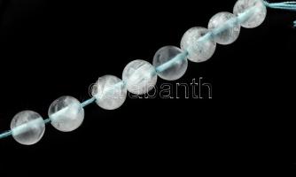 Akvamarin gyöngysor d: 5 mm, 34 cm, 71 cts