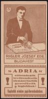 Riegler Ede írószer reklámos számolócédula szép állapotban