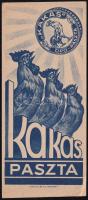 1931 Kakas paszta reklámos számolócédula szép állapotban