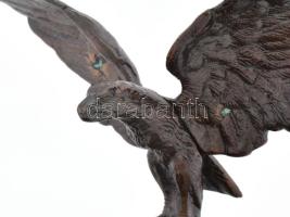 Turul szobor, bronz, jelzés nélkül, m: 16,5 cm