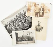 cca 1930-1940 katonai, többségében tiszti csoportképek és portrék, némelyik kitüntetéssel, össz. 4 db fotó és fotólap, egyik későbbi előhívás, jelzés nélkül, részben kopott, 9x14 és 13x18 cm közötti méretekben