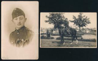 cca 1930-40 Katonaportrék, össz. 4 db fotólap, egyik pecséttel jelzett (Buray Fotó Bp.), 14x9 cm kör...