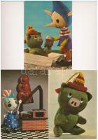 6 db MODERN Képzőművészeti Alap motívum képeslap: bábfilm / 6 modern motive postcards: puppet films