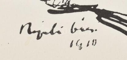 Rippl-Rónai József (1861-1927): Fenella és Rippl bácsi. Cinkográfia, papír, jelzett a cinkográfián, ...