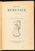 Racine, [Jean]: Berenice. Tragédia. Ford.: Benedek Marcell. Szalay Lajos rajzaival. Bp., [1943], Új Idők (Singer és Wolfner), 118+(1) p. Kiadói félvászon-kötés, kissé sérült borítóval, kijáró lappal, foltokkal.