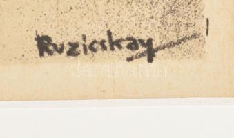 Ruzicskay György (1896-1993): Illusztráció. Algráfia, papír, jelzett az algrafián, 25×18,5 cm