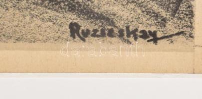 Ruzicskay György (1896-1993): Illusztráció. Algráfia, papír, jelzett az algrafián, 25×18,5 cm