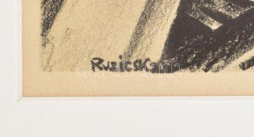 Ruzicskay György (1896-1993): Illusztráció. Algráfia, papír, jelzett az algrafián, 25×18,5 cm