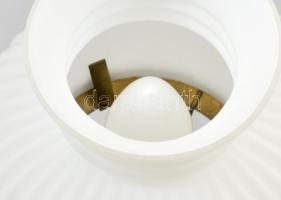 Lengyel asztali lámpa, fajansz testtel, tejüveg búrával, kopásokkal, jelzett, nem kipróbált, m: 30,5...