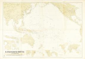 1941 A Csendes-óceán térképe, 1 : 25.000.000, M. Kir. Honvéd Térképészeti Intézet, 92x63 cm