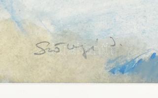 Szőnyi jelzéssel: Utca, akvarell, papír, paszpartuban, 27×34 cm