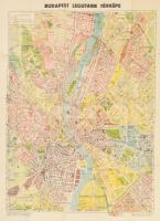 cca 1940 Budapest legújabb térképe, felelős kiadó: Stoits György, Dóczi Sándor litográfia, sérült, 65x48 cm
