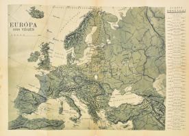 1938 Az ezeréves Magyarország térképe, a hátoldalon Európa 1938 végén, Pesti Hírlap, hajtott, kis fo...