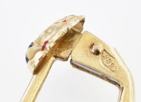 Arany (Au) 14 K bogaras fülbevalópár, jelzett, h: 1,5 cm, bruttó: 1,3 g