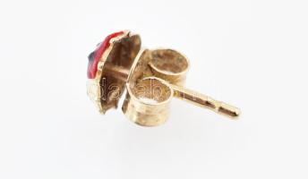 Arany (Au) 14 K katicabogaras fülbevalópár, jelzett, d: 0,5 cm, bruttó: 0,7 g