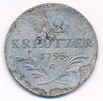 1795G 12kr Ag I. Ferenc (4,37g) T:2-,3 lapkahiba, patina Hungary 1795G 12 Kreuzer Ag Francis I (4,37g) C:VF,F planchet error, patina Huszár: 2011., Unger III.: 1394.c