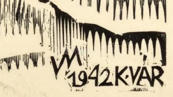 Varga Mátyás (1910-2002): Kolozsvári részlet, 1942. Fametszet, papír, jelzett a metszeten, P. 1. fel...