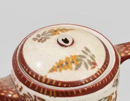 cca 1920-1930 Pirkenhammer Fischer & Mieg gésamintás, kézzel festett/matricás kávés/mokkás készl...