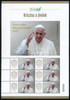 2023 Ferenc pápa Magyarországon személyes bélyeg kisív